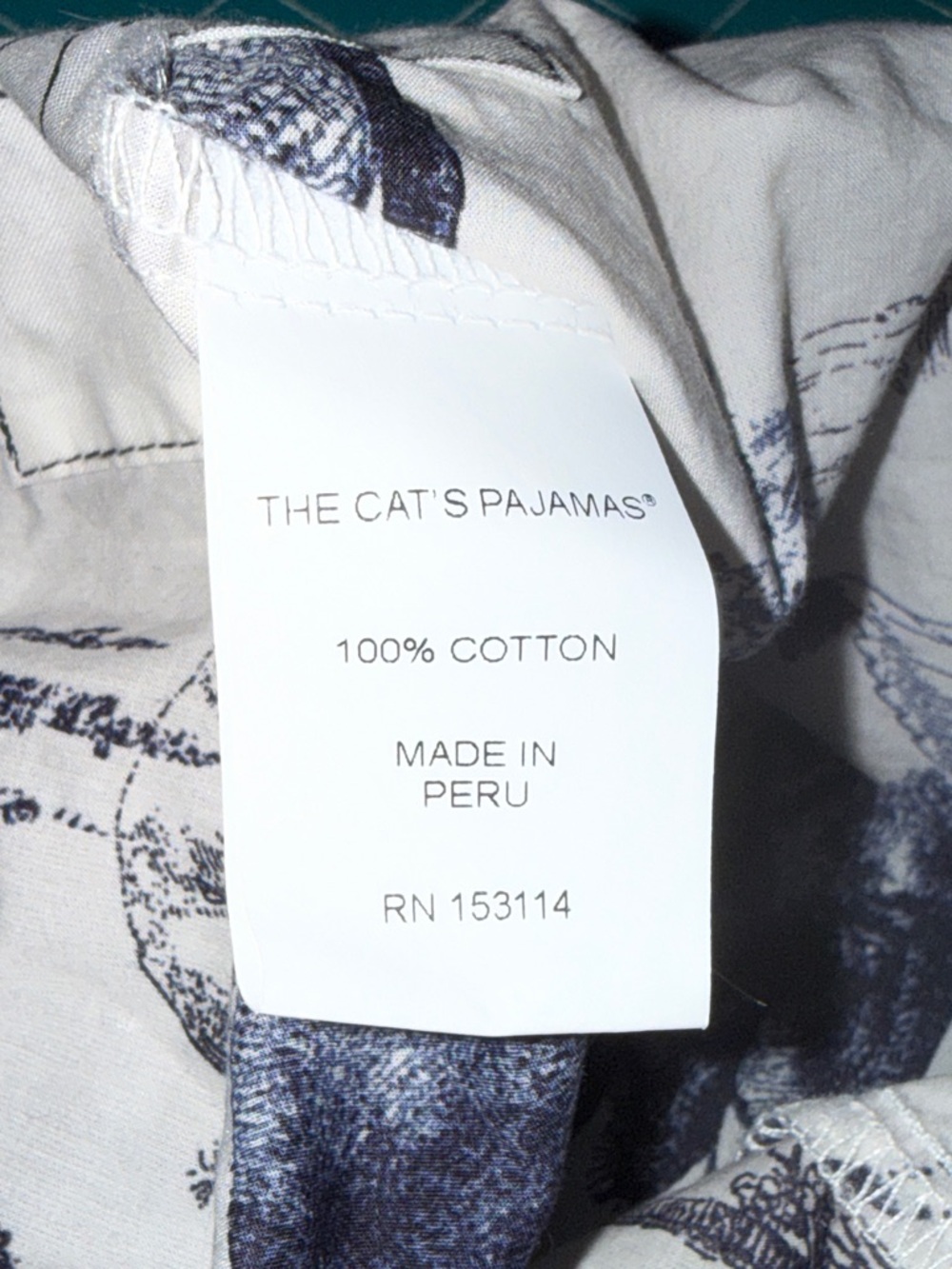 The Cats Pajama Safari Toile Luxe Cotton Pima Poplin Elephant Sleep Pants Size L - Picture 11 of 11